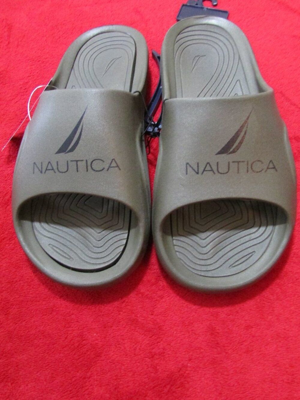 Nautica Logo Slide Sandal - Deep Green